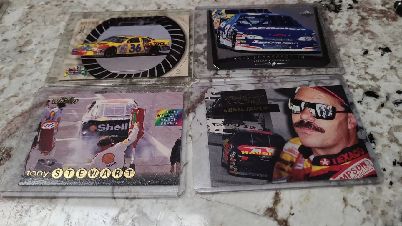 1990s NASCAR Racing Cards Including Stewart, Earnhardt Jr., Irvan