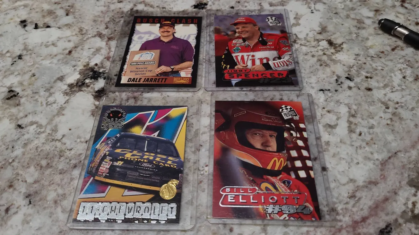 1990s NASCAR Trading Card Lot: Jarrett, Spencer, Elliott, Chevrolet