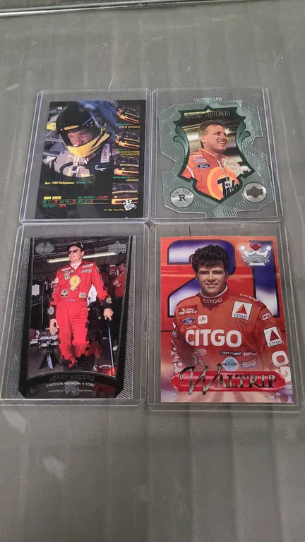 4 NASCAR Driver Trading Cards in Hard Sleeves