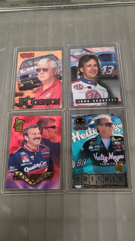 4 NASCAR Driver Trading Cards in Hard Sleeves