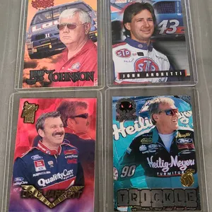 4 NASCAR Driver Trading Cards in Hard Sleeves