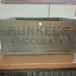 Vintage Runkel's Chocolate wooden Shipping crate