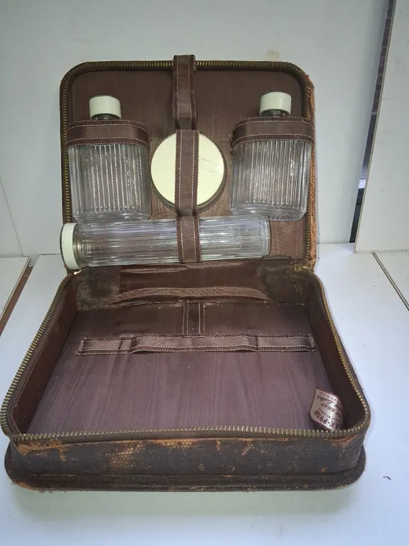 Vintage Travel Kit with Leather case