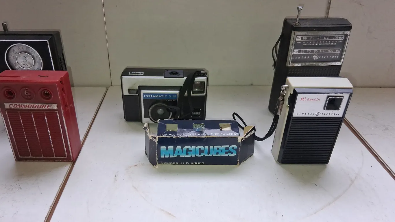 Vintage Transister Radios and Vintage Kodak Instamatic X-15