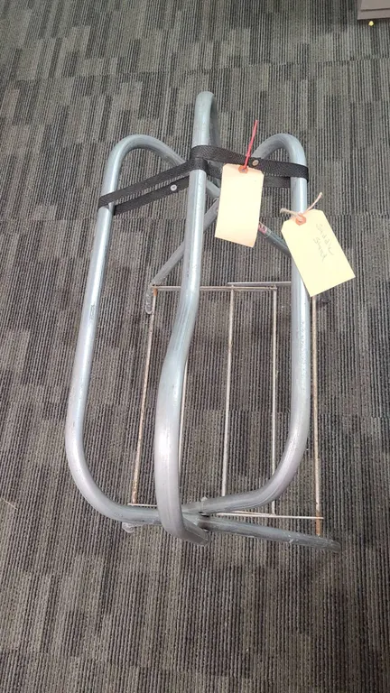 Metal Folding Saddle Stand with Support Rack and Strap