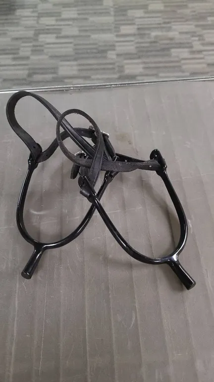 Black Metal English Riding Spurs with Leather Straps