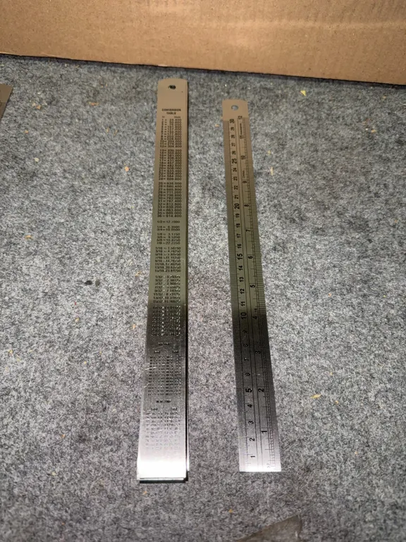 Steel ruler with conversion table set of 27