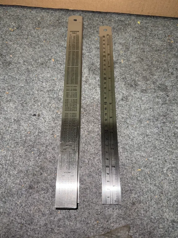 Steel ruler with conversion table set of 26