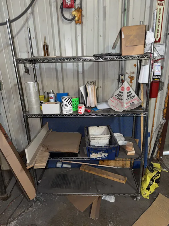 Metal Wire Rack Shelf with Contents