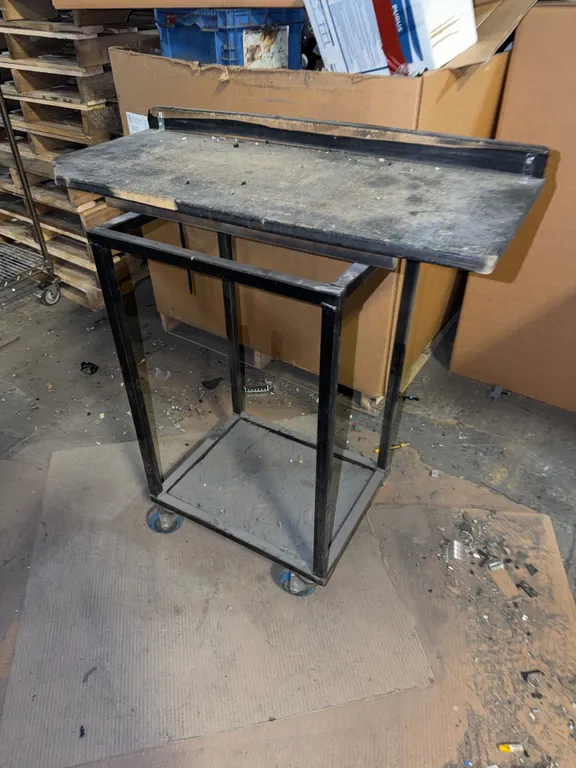 Rolling Work Cart Wood Top