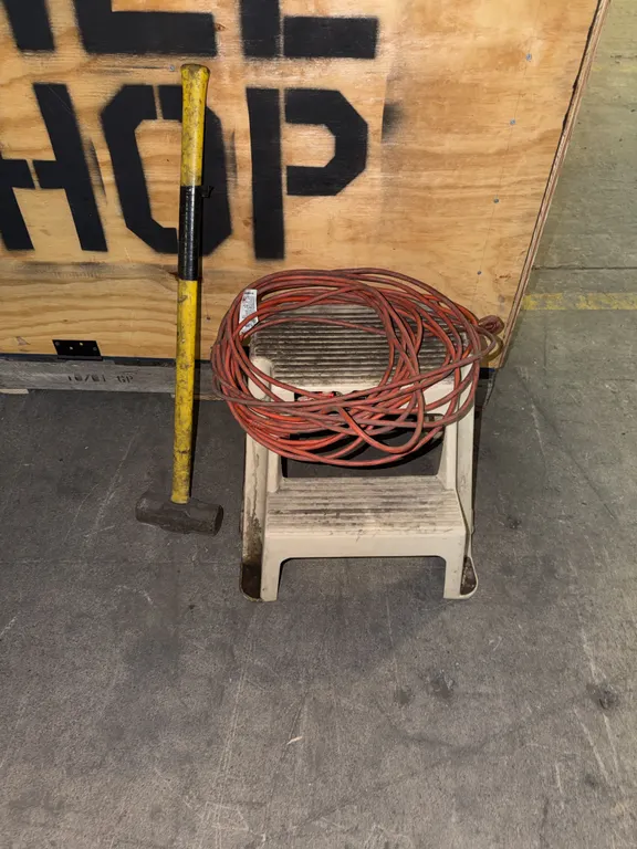 Stepstool, Extension Cord and Sludge Hammer 