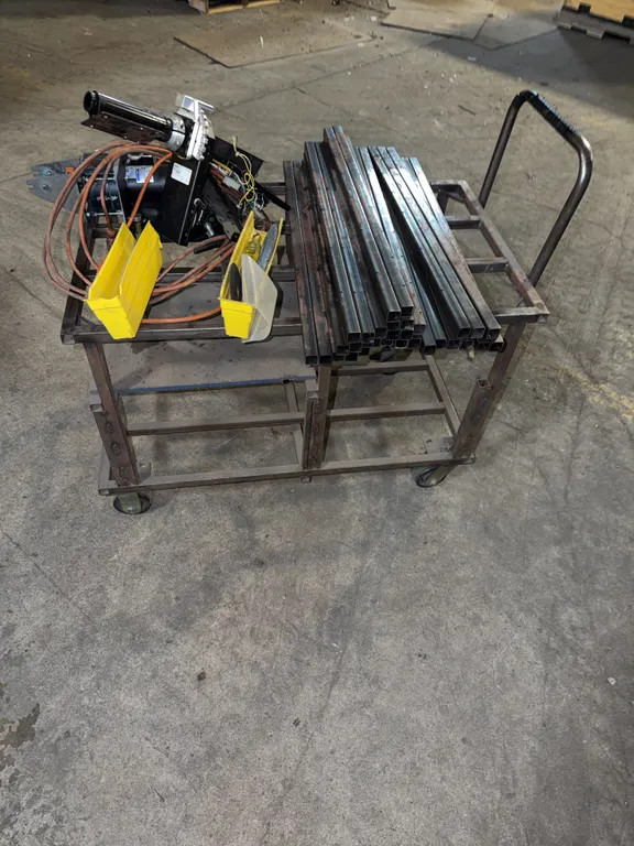 Rolling Work Cart with Clean Scrap Iron with it
