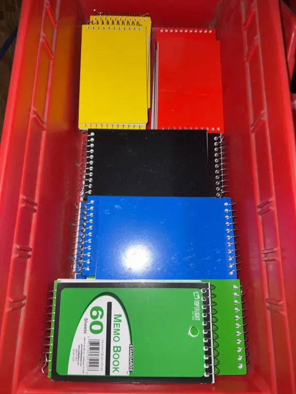 Bin of mini note pads