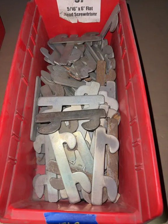 Bin of Metal hooks