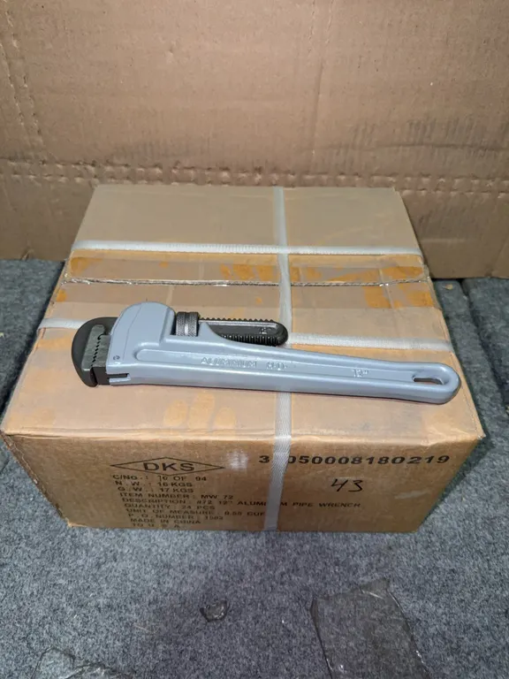 Set of 24 12 inches aluminum pipe wrenchs new in box