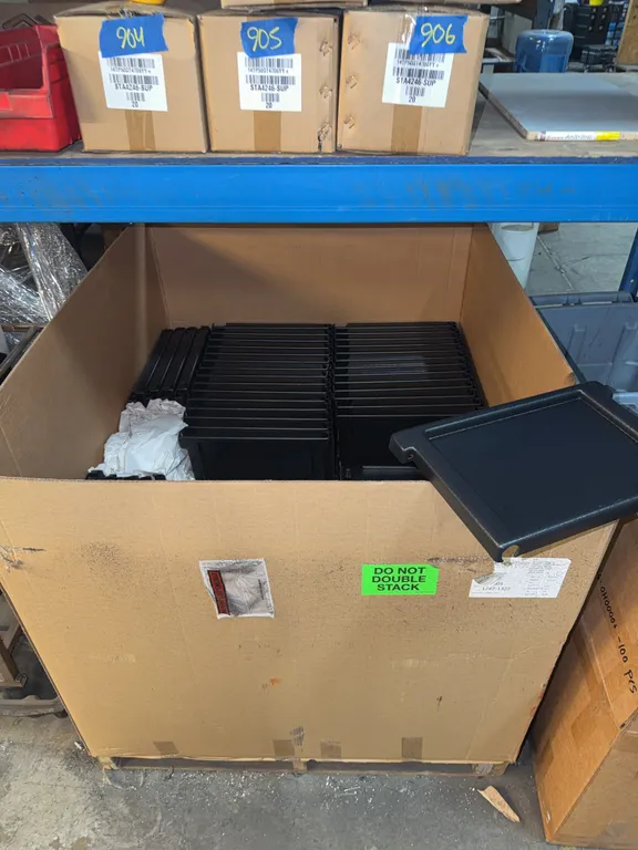 Large Box Full Of Plastic Tool Cart Trays