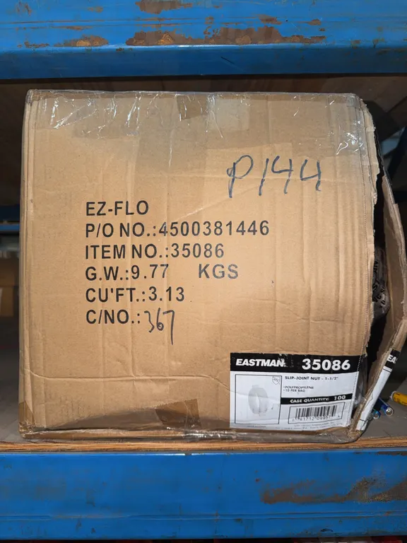 Case of 100 1 1/2 Slip Joints Nuts