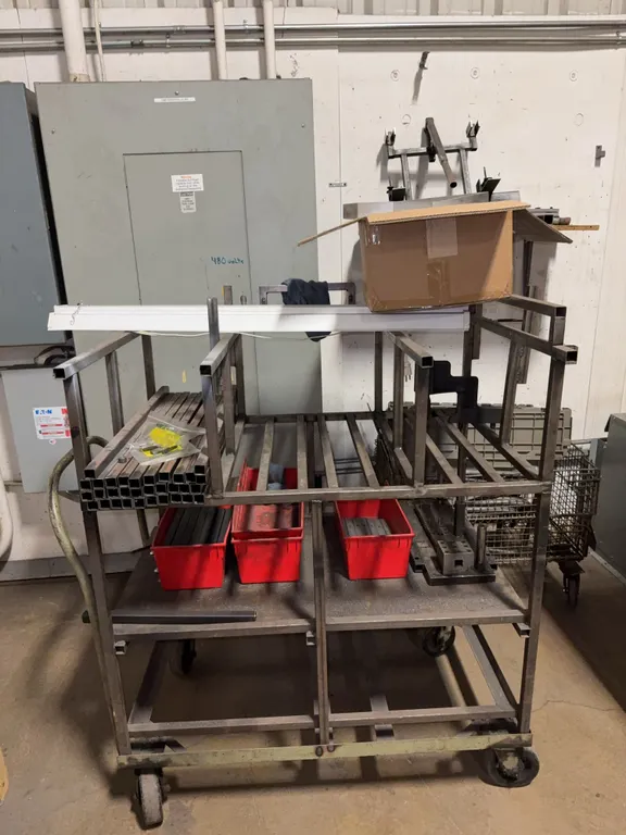Metal cart on casters