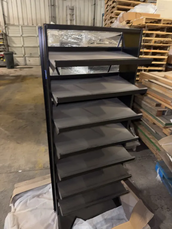 Black metal shelves 1 on pallet