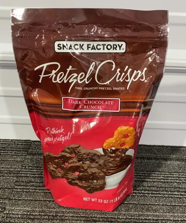 *NEW* Snack Factory Dark Chocolate Crunch Pretzel Crisps, 22 Oz - Best By: 2/18/2027