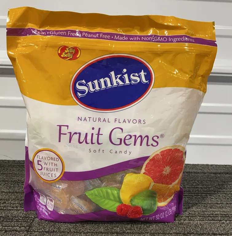 *NEW* Sunkist Fruit Gems Soft Candy Individually Wrapped 2 LB. Bag - Best By 4/2027