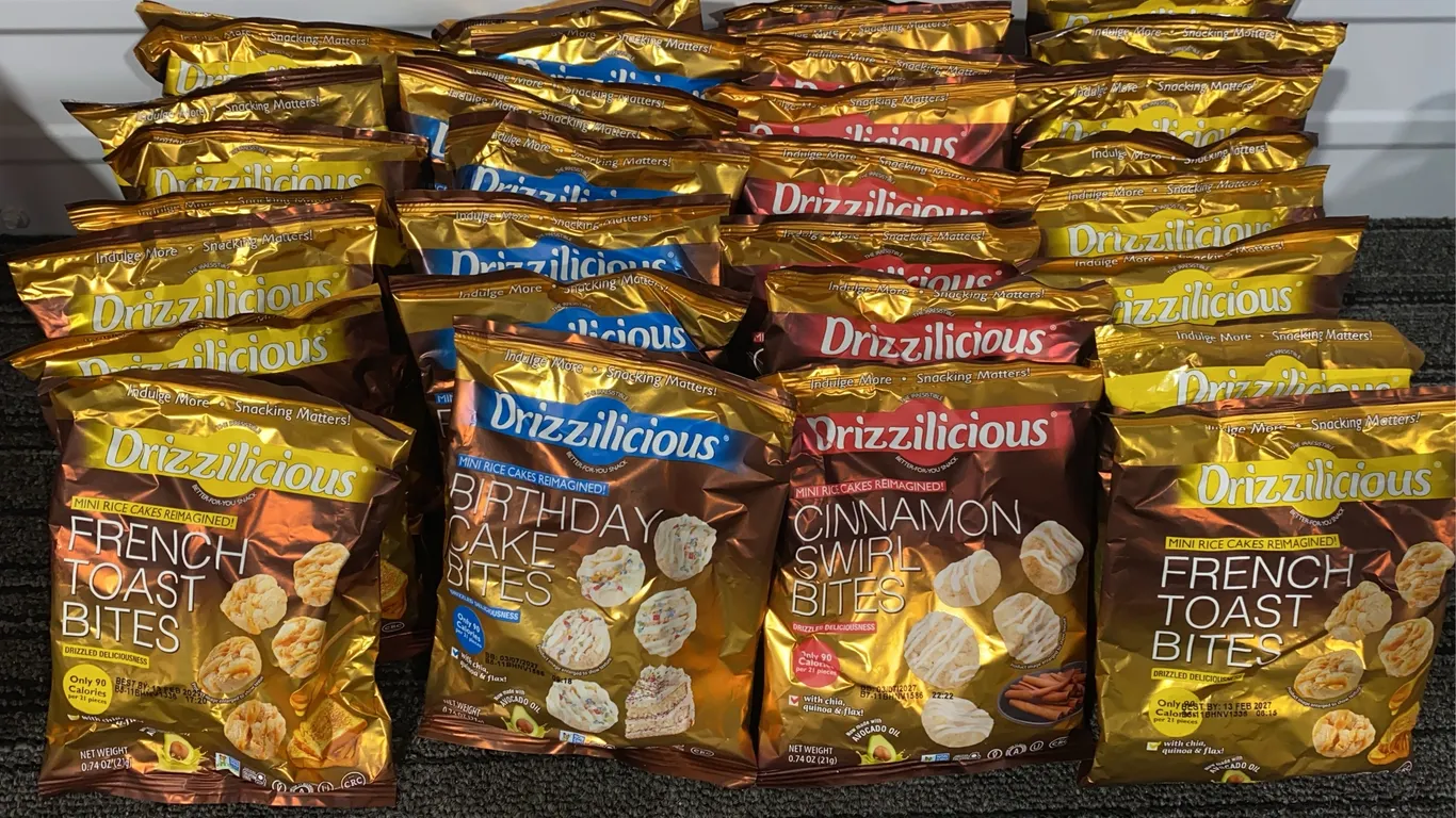 *NEW* Drizzilicious Variety Snack Packs , 32 Packs Total - Best By: 2/2027 & 3/2027