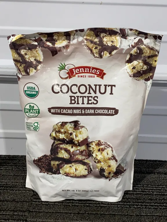 *NEW* Jennies Organic Coconut Bites with Cacao Nibs & Dark Chocolate - Best By: 5/2027