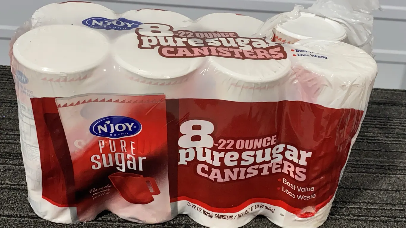 *NEW* N'Joy Pure Cane Sugar Canisters, 8 Canisters - Best By: 4/2028