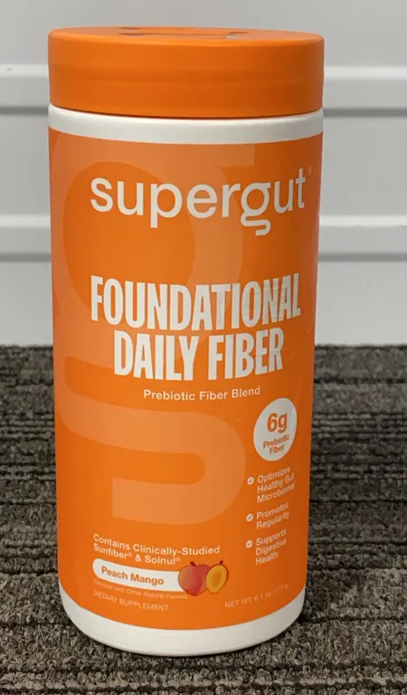 *NEW* Supergut Foundational Daily Fiber Powder, Peach Mango, 6.1 Oz - Best By: 10/2027