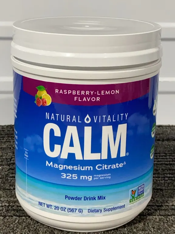*NEW* Natural Vitality CALM Magnesium Citrate Powder, Raspberry-Lemon, 20 Oz - Best By: 9/2028