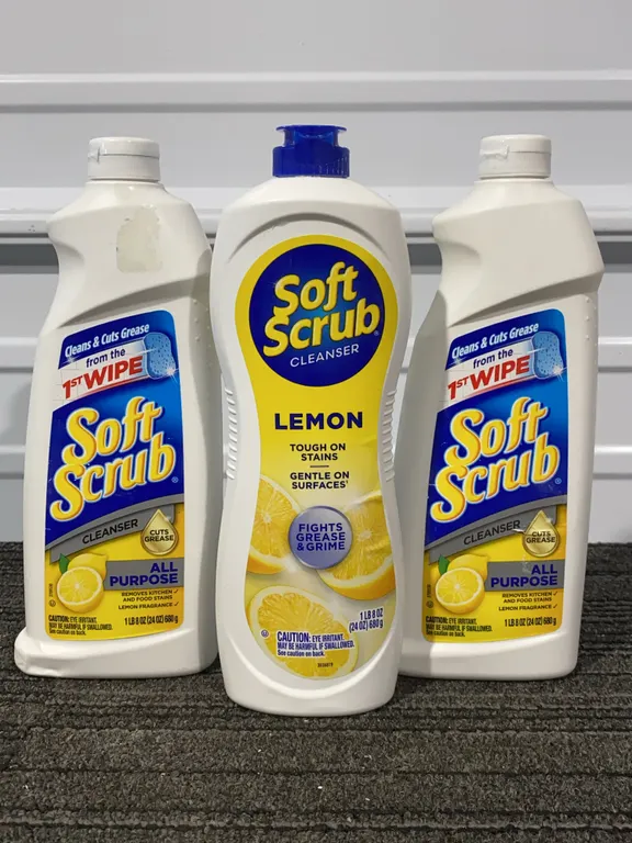 *NEW* 3 Pack, Soft Scrub All Purpose Liquid Cleanser, Lemon, 24 OZ Each