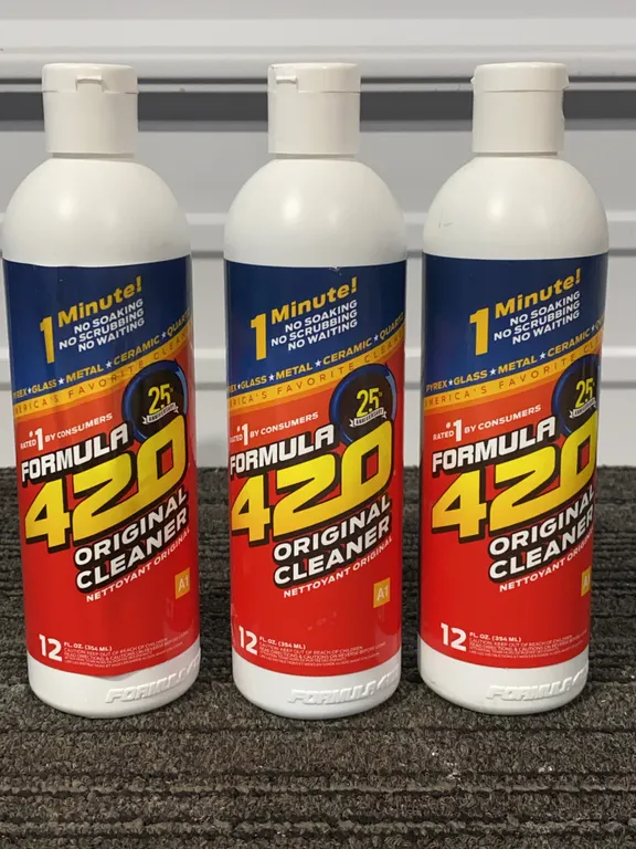*NEW* 3 Formula 420 Original Cleaners for Glass/Pyrex/Metal/Ceramic/Quartz, 12 OZ Each