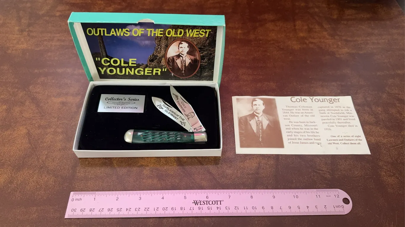 Cole Younger Oulaws of The Old West Solingen Steel Pocket Box Set