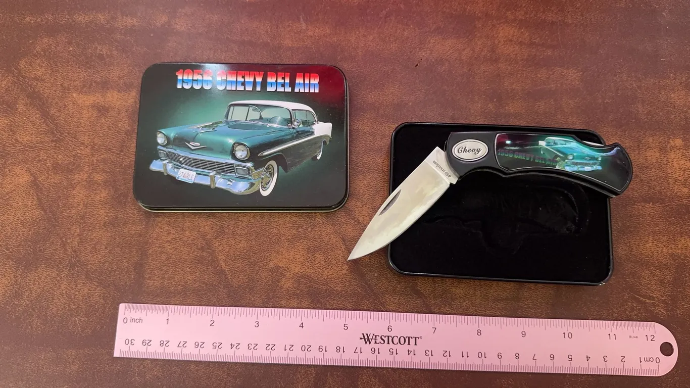 1956 Chevy Bel Air Pocket Knife 440 stainless
