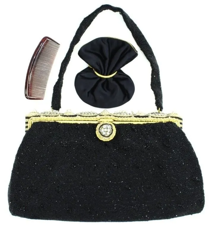 SPRITZER & FUHRMANN c.50s MICRO-BEADED HANDBAG