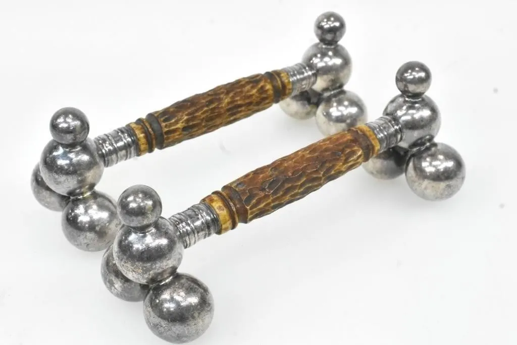 TWO SILVER UTENSIL HOLDERS