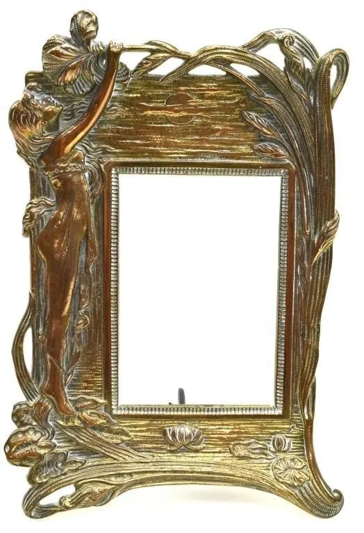ART NOUVEAU COPPER TONED METAL FRAME
