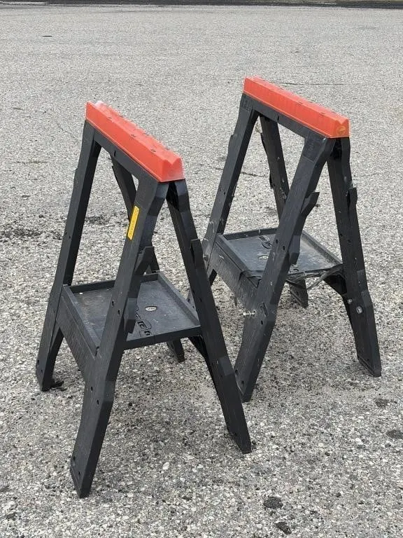 2 Plastic Compact Sawhorses