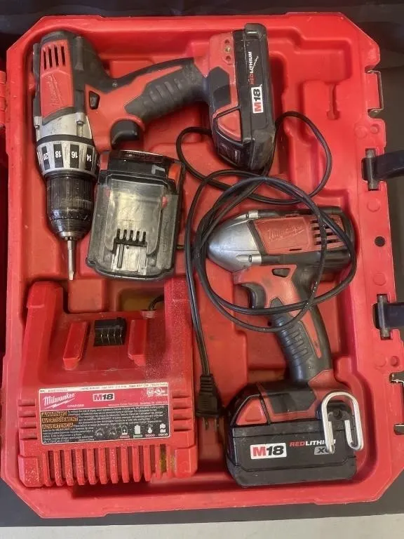 Milwaukee cordless driver drill and a cordless