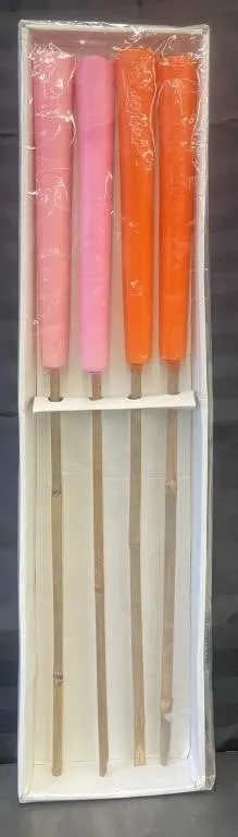Set of five colourful candles on 28-inch bamboo