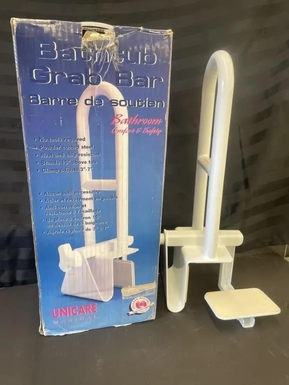 Unicare Medical Bathtub Grab Bar. Adjustable.