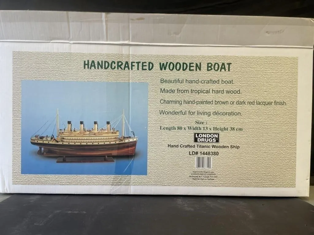 Hand Crafted Titanic Wooden Ship. Approx. 31� x