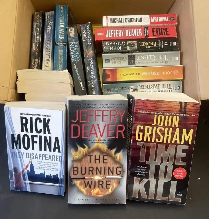 Box of 18paperbacks by popular authors such as