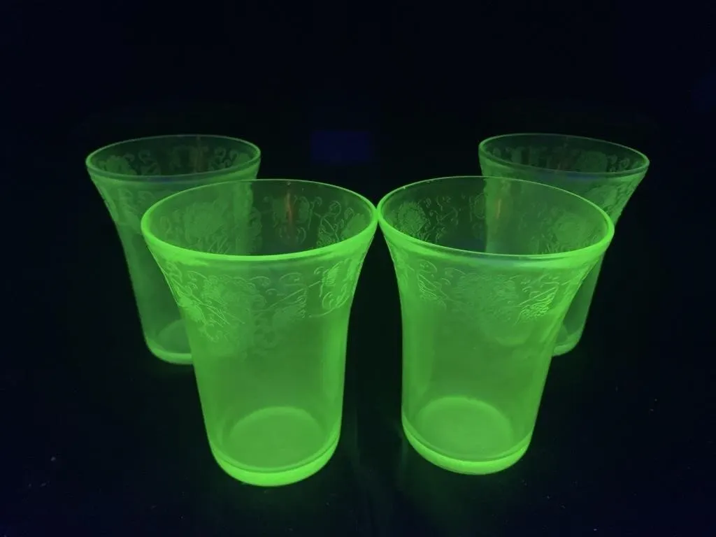 Uranium Depression Glass Cups
