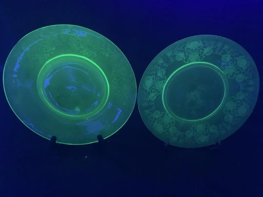 Uranium Depression Glass Plates