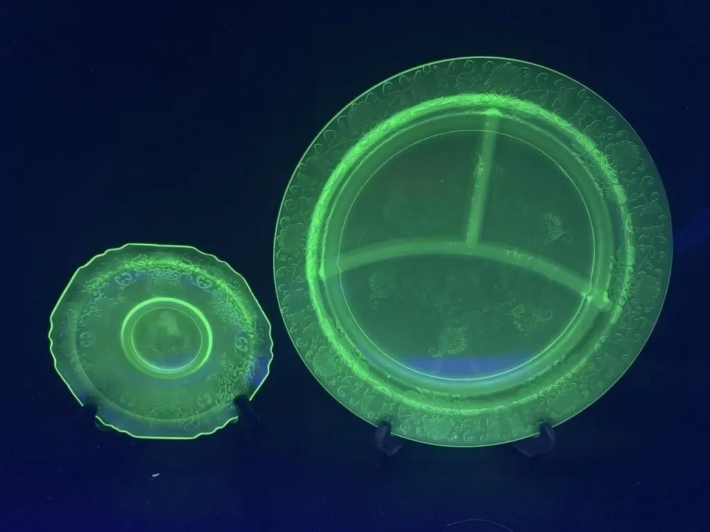 Uranium Depression Glass Plates