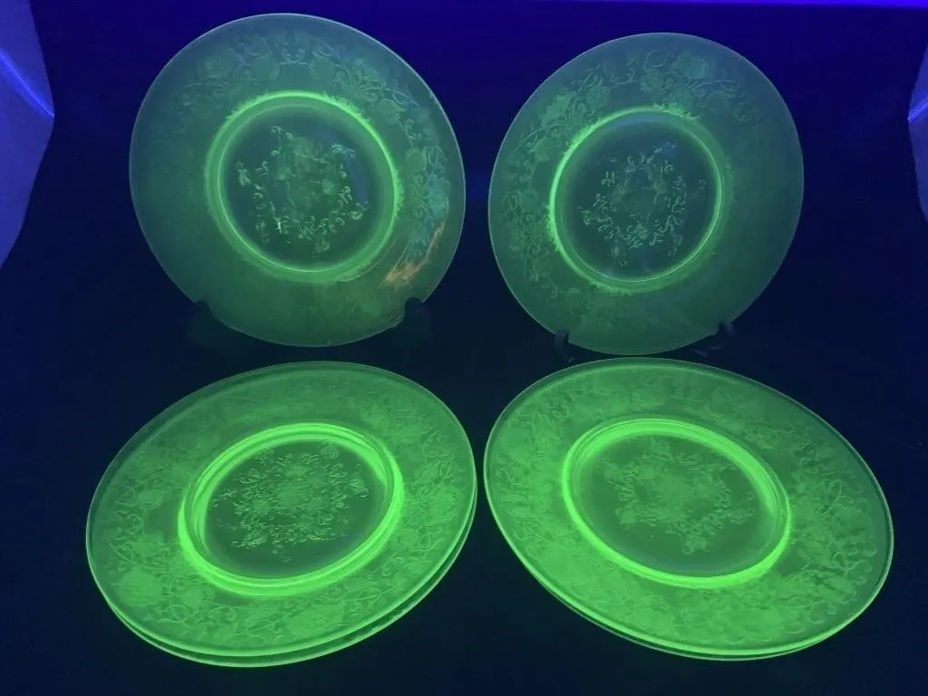 Uranium Depression Glass Plates