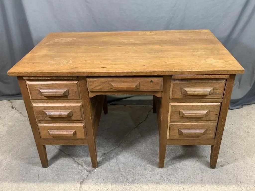 Vintage Oak Wooden Desk
