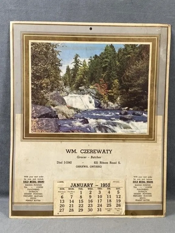 WM. Czerewaty 1952 Calendar