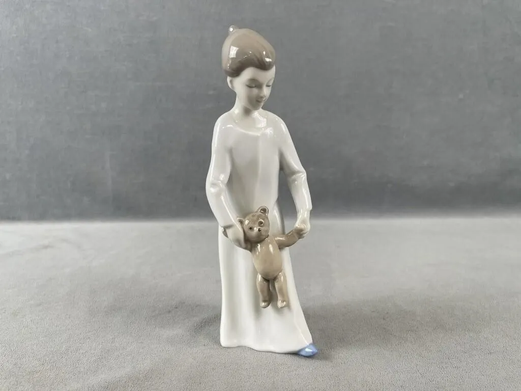 Child w Teddy Bear Figurine